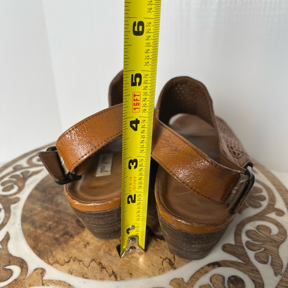 Paul Green Lois Slingback Perforated Leather Sandal Cognac Open Toe 6 UK 8.5 US - Picture 6 of 15